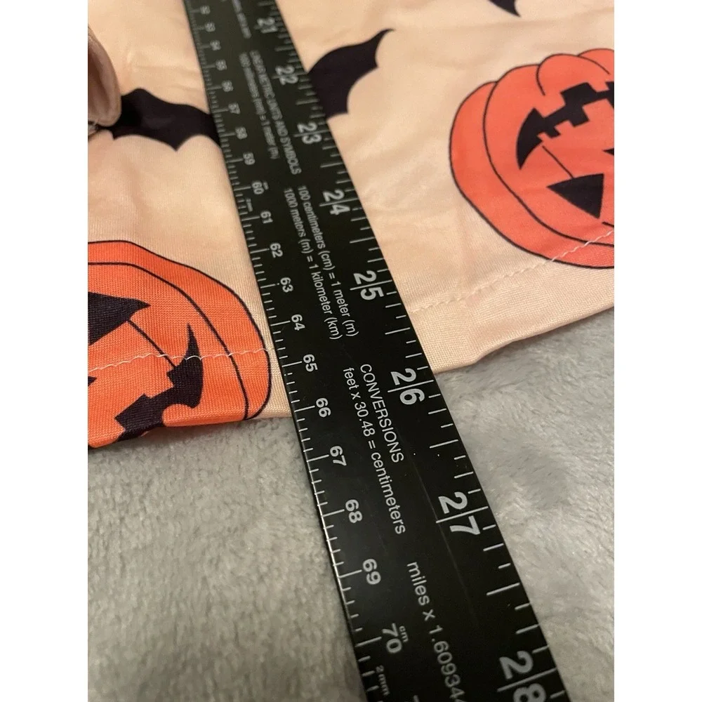 Halloween Pumpkin Bat Pajama Set XXL Shorts Lounge Sleepwear Cute Spooky Orange